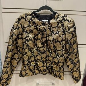 Vintage Patra Black and Gold Floral Blazer